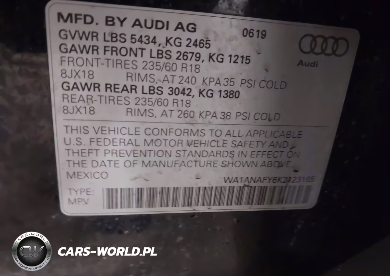 2019 Audi Q5 45 Premium VIN:WA1ANAFY6K2123165 - 9