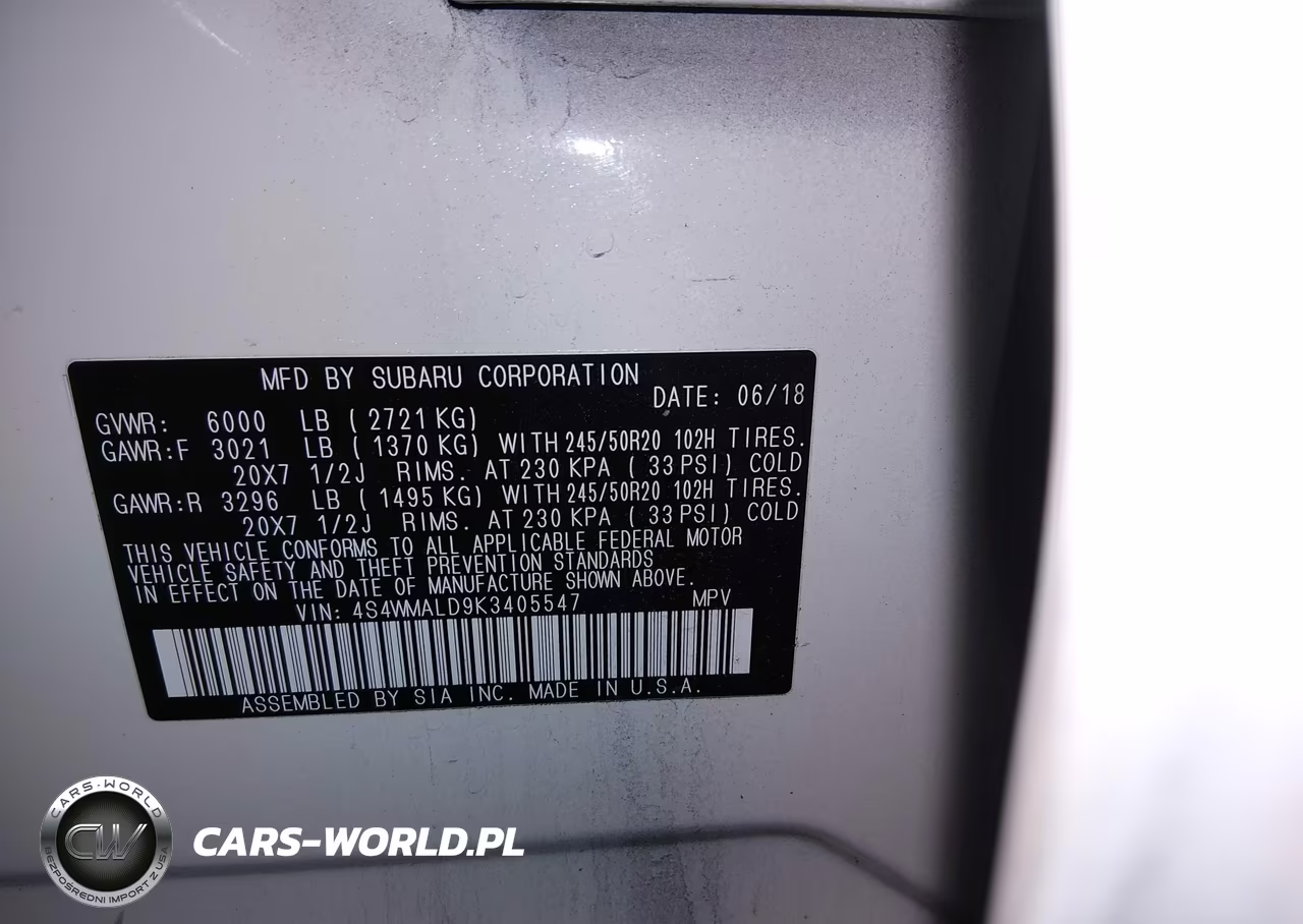 2019 Subaru Ascent Limited VIN:4S4WMALD9K3405547 - 9
