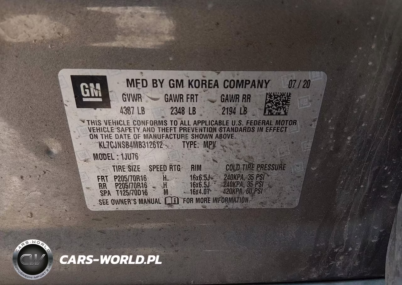 2021 Chevrolet Trax Awd Ls VIN:KL7CJNSB4MB312612 - 9