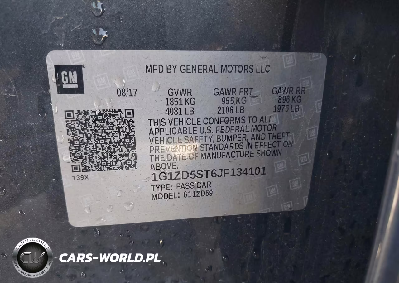 2018 Chevrolet Malibu Lt VIN:1G1ZD5ST6JF134101 - 9