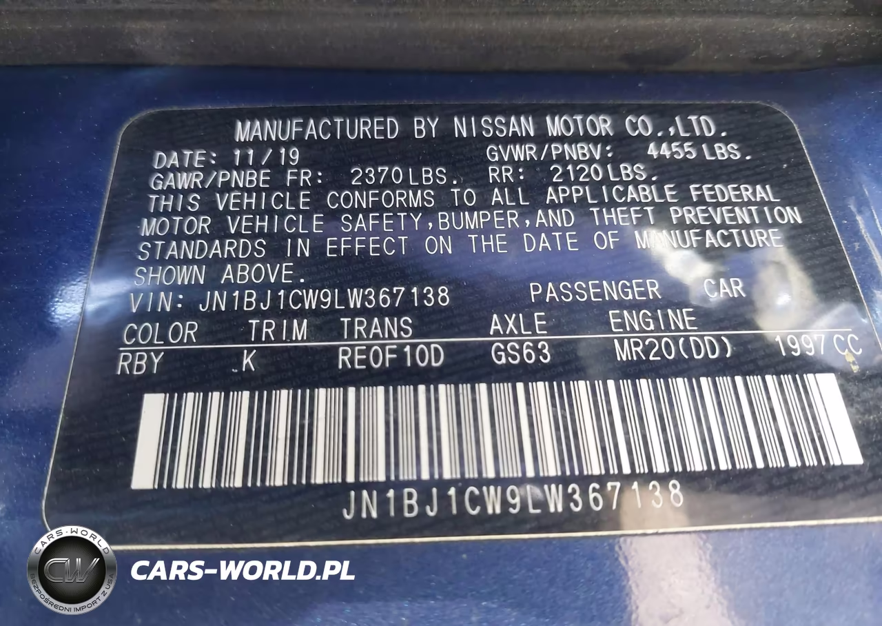 2020 Nissan Rogue Sport Sl Awd Xtronic Cvt VIN:JN1BJ1CW9LW367138 - 9