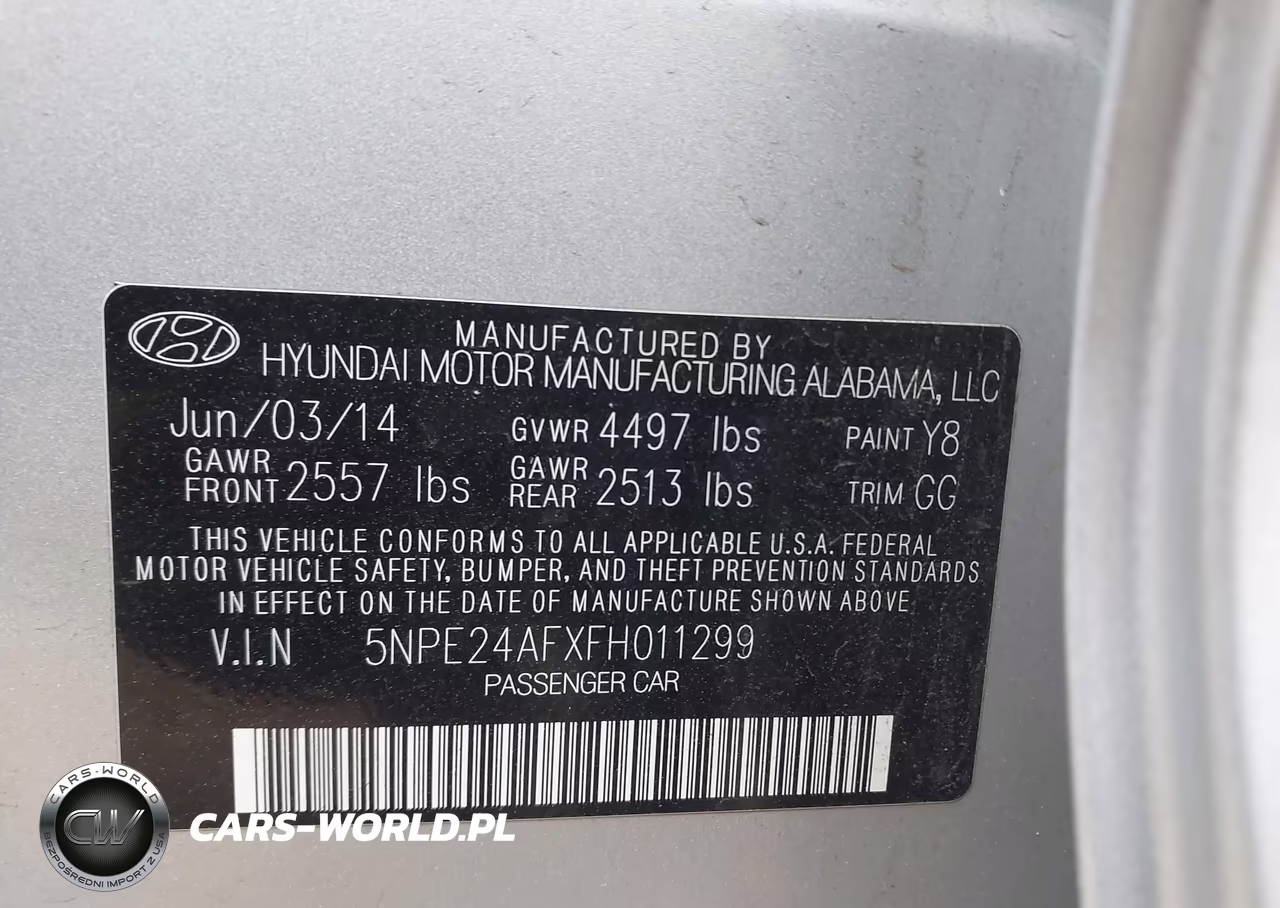 2015 Hyundai Sonata Se VIN:5NPE24AFXFH011299 - 9