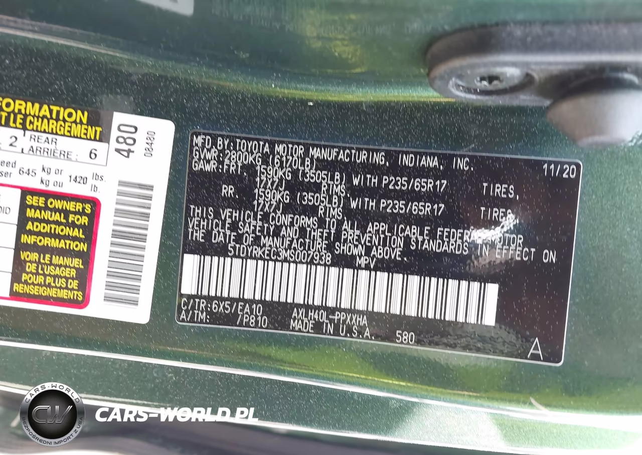 2021 Toyota Sienna Xle VIN:5TDYRKEC3MS007938 - 9