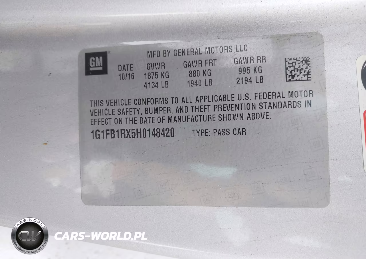 2017 Chevrolet Camaro 1Lt VIN:1G1FB1RX5H0148420 - 9