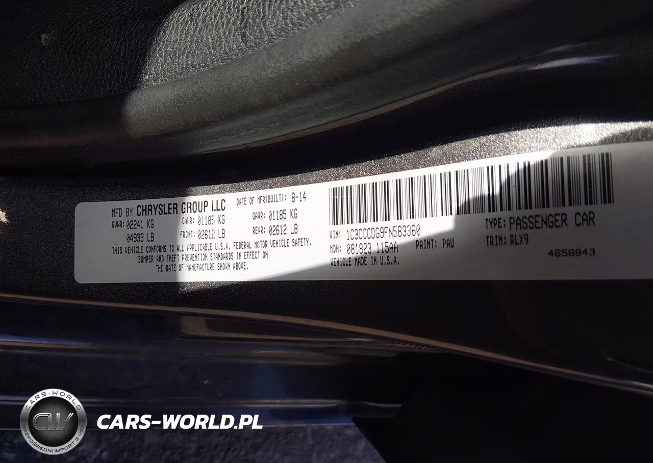 2015 Chrysler 200 S VIN:1C3CCCDG9FN583360 - 9