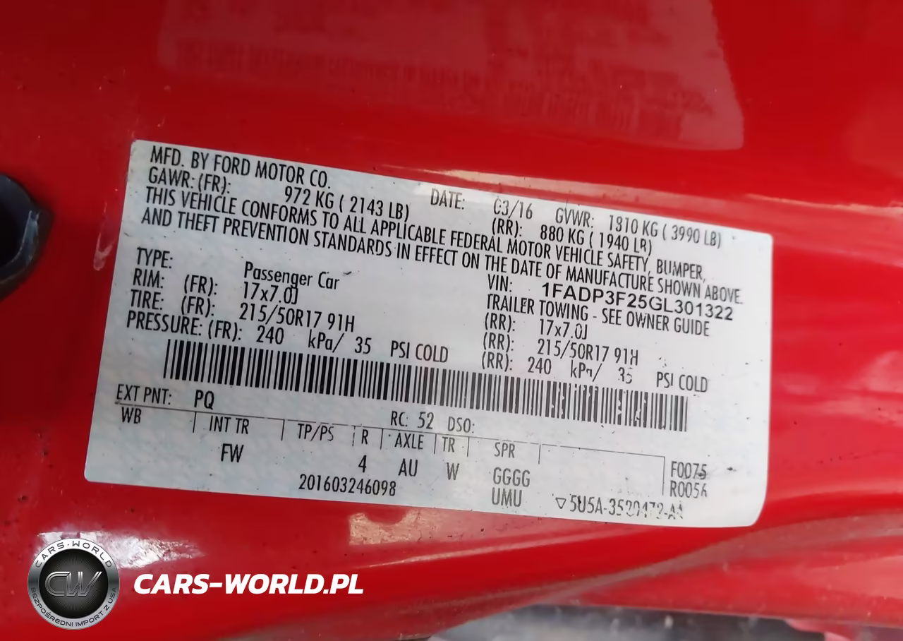 2016 Ford Focus Se VIN:1FADP3F25GL301322 - 9