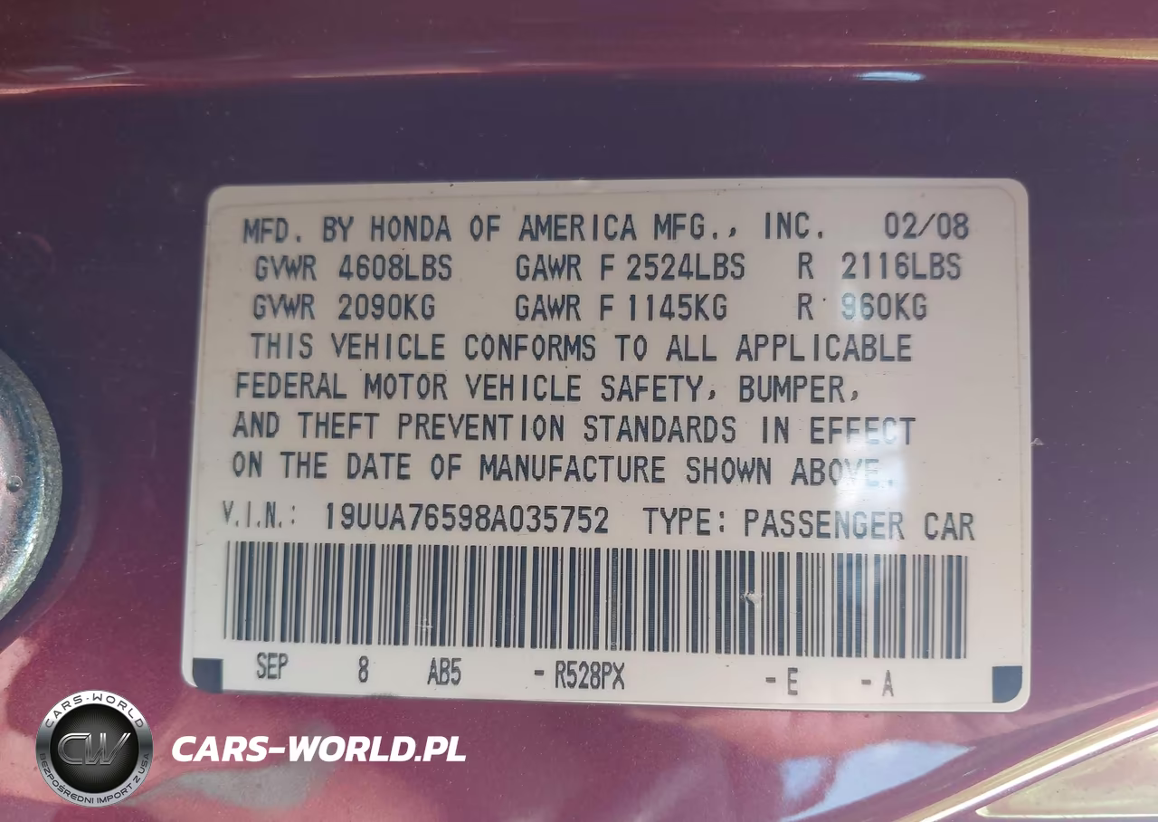 2008 Acura Tl Type S VIN:19UUA76598A035752 - 9
