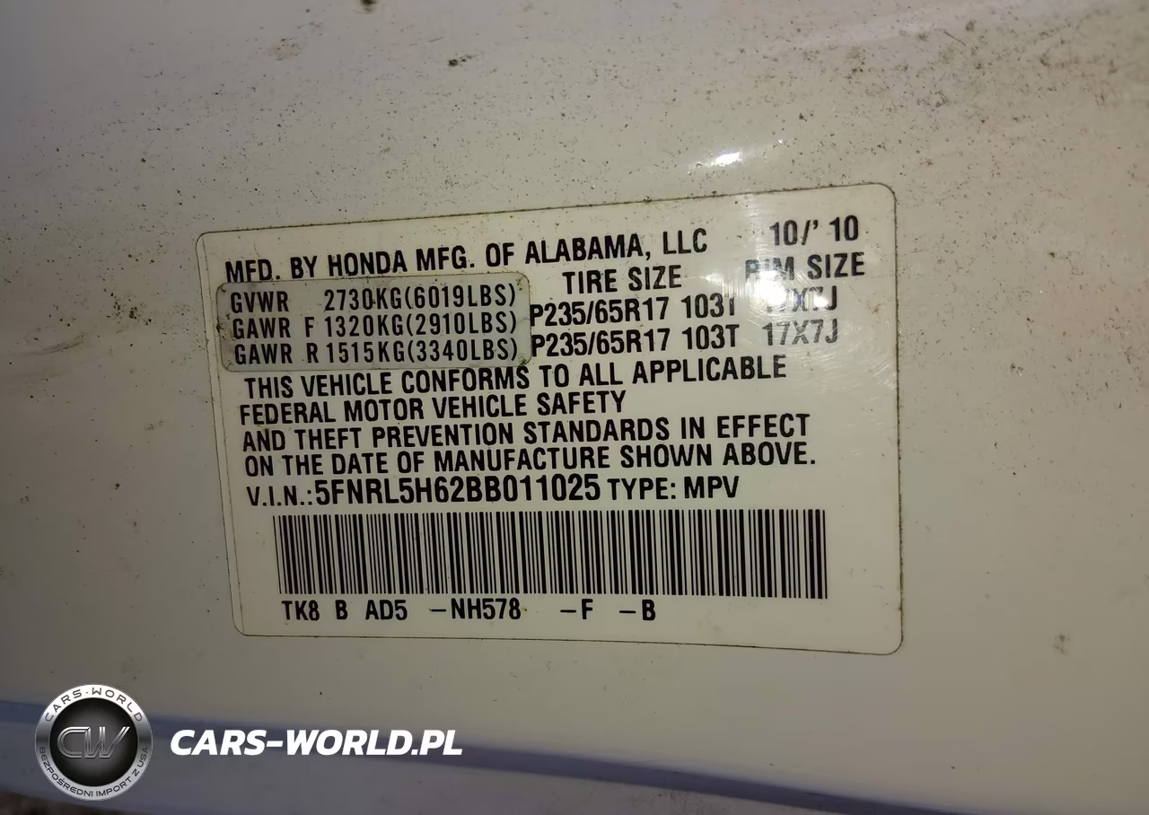 2011 Honda Odyssey Ex-L VIN:5FNRL5H62BB011025 - 9