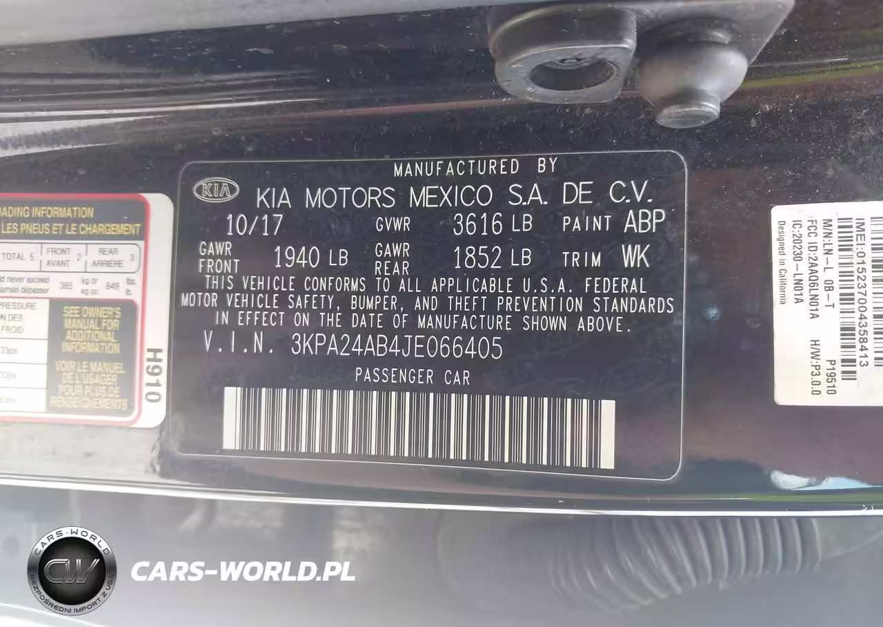 2018 Kia Rio Lx VIN:3KPA24AB4JE066405 - 9