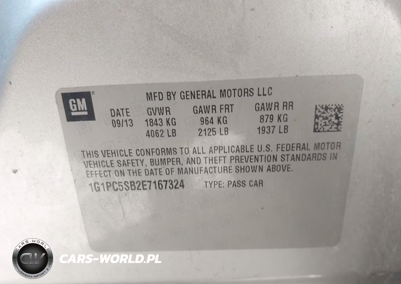 2014 Chevrolet Cruze 1Lt Auto VIN:1G1PC5SB2E7167324 - 9