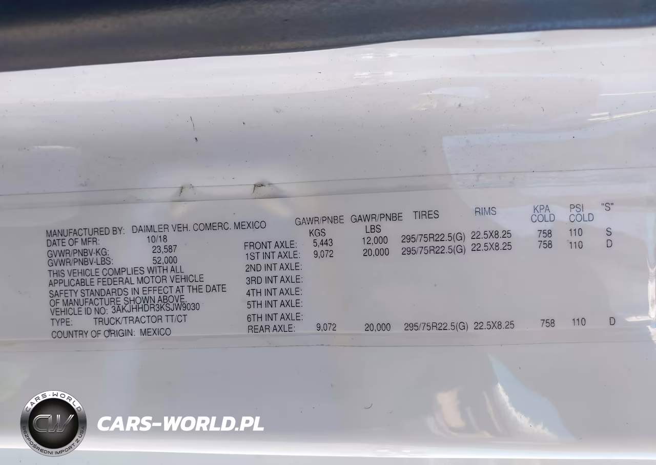 2019 Freightliner New Cascadia 126 VIN:3AKJHHDR3KSJW9030 - 8