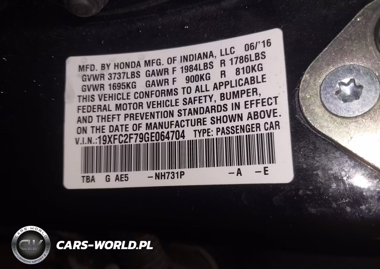 2016 Honda Civic Ex VIN:19XFC2F79GE064704 - 9