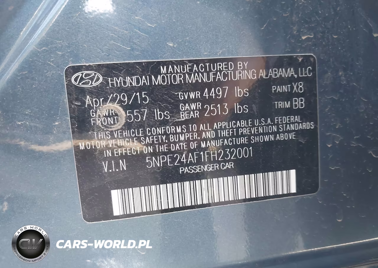 2015 Hyundai Sonata Se VIN:5NPE24AF1FH232001 - 9