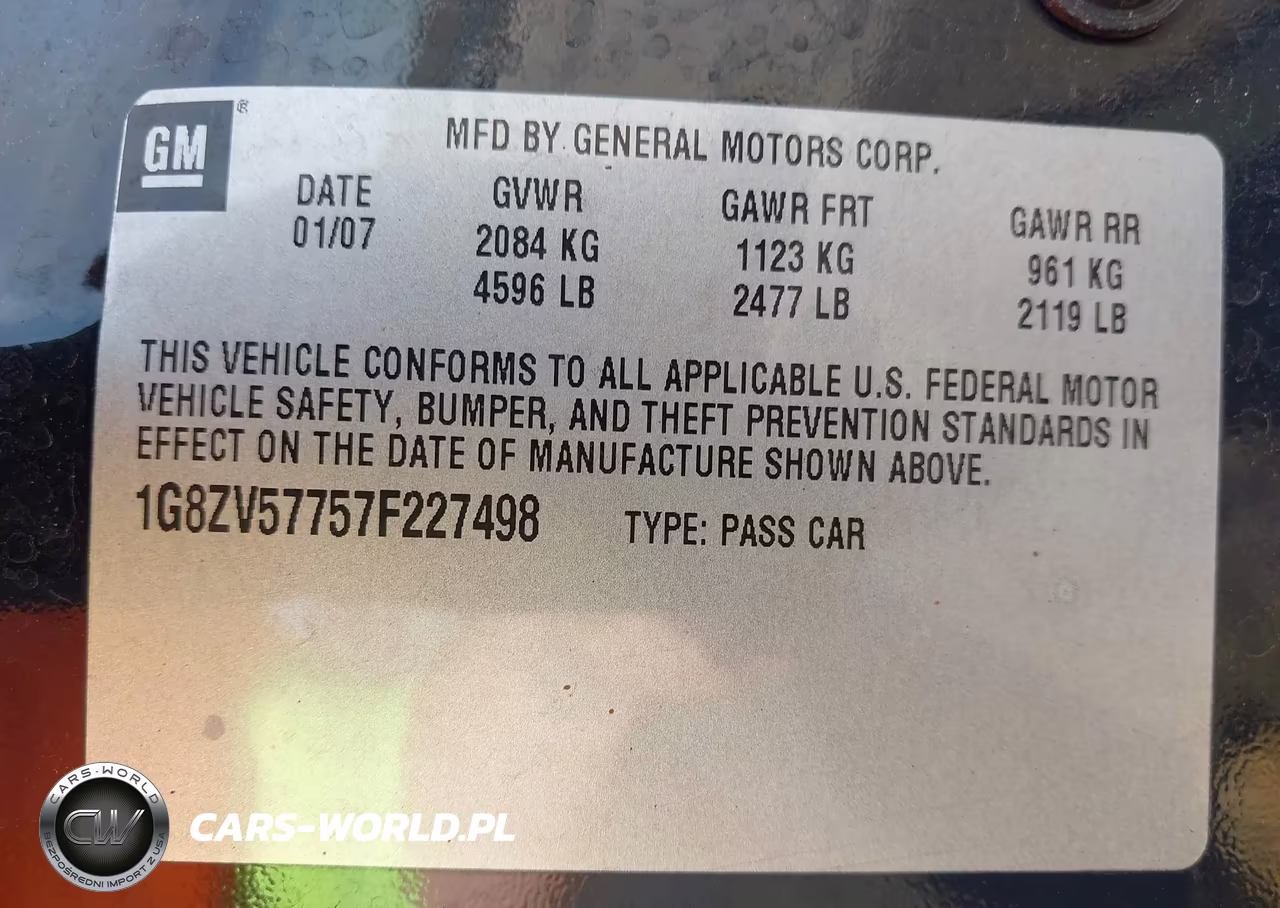2007 Saturn Aura Xr VIN:1G8ZV57757F227498 - 9