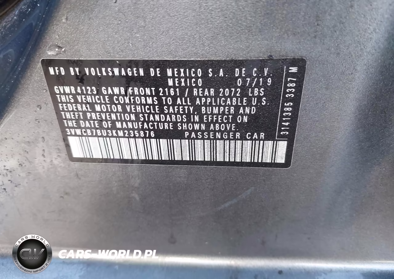 2019 Volkswagen Jetta 1.4T R-Line-1.4T S-1.4T Se VIN:3VWCB7BU3KM235876 - 9