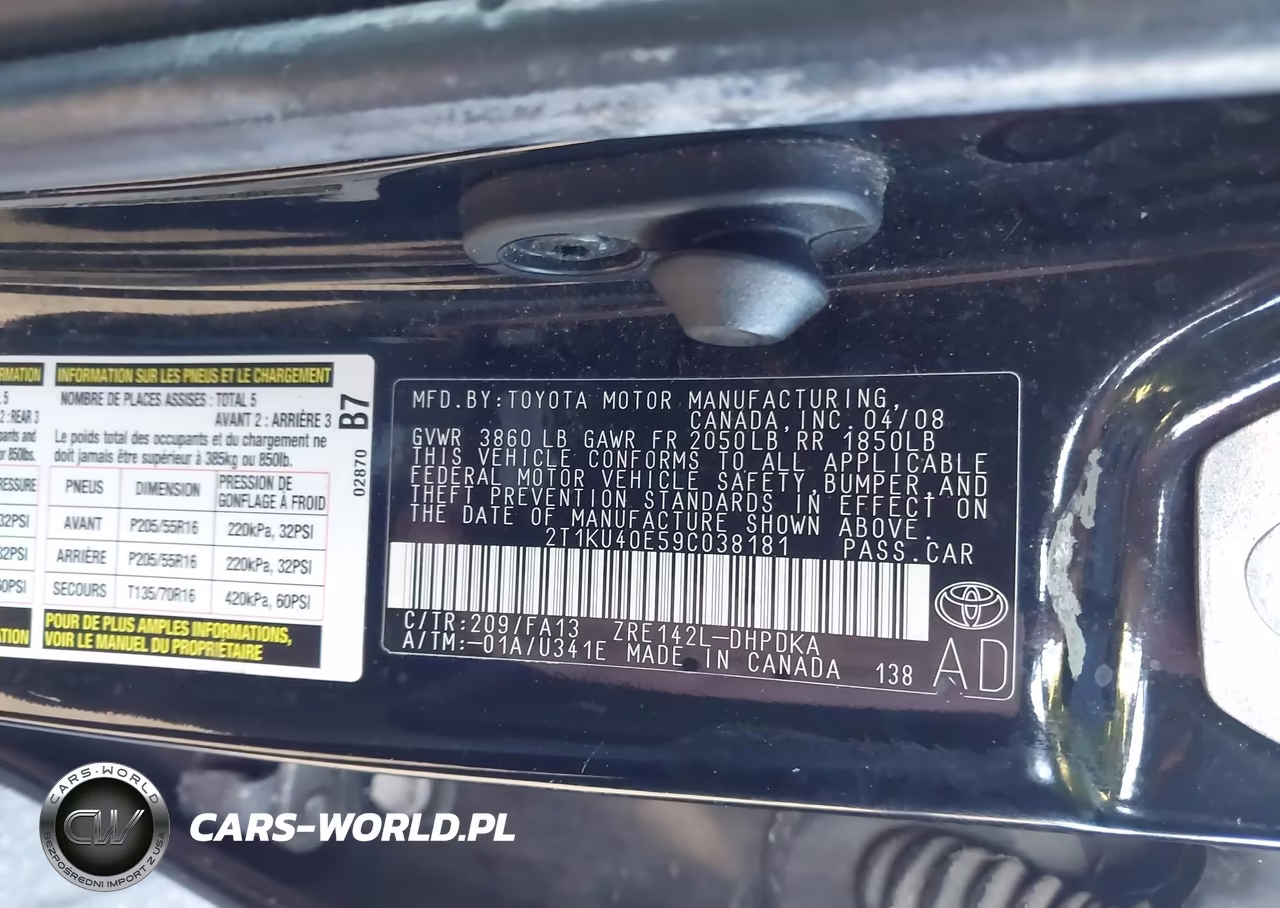 2009 Toyota Matrix VIN:2T1KU40E59C038181 - 9