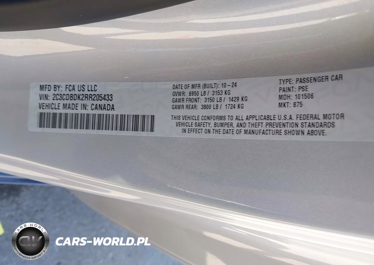 2024 Dodge Charger Daytona Scat Pack Awd VIN:2C3CDBDK2RR205433 - 9