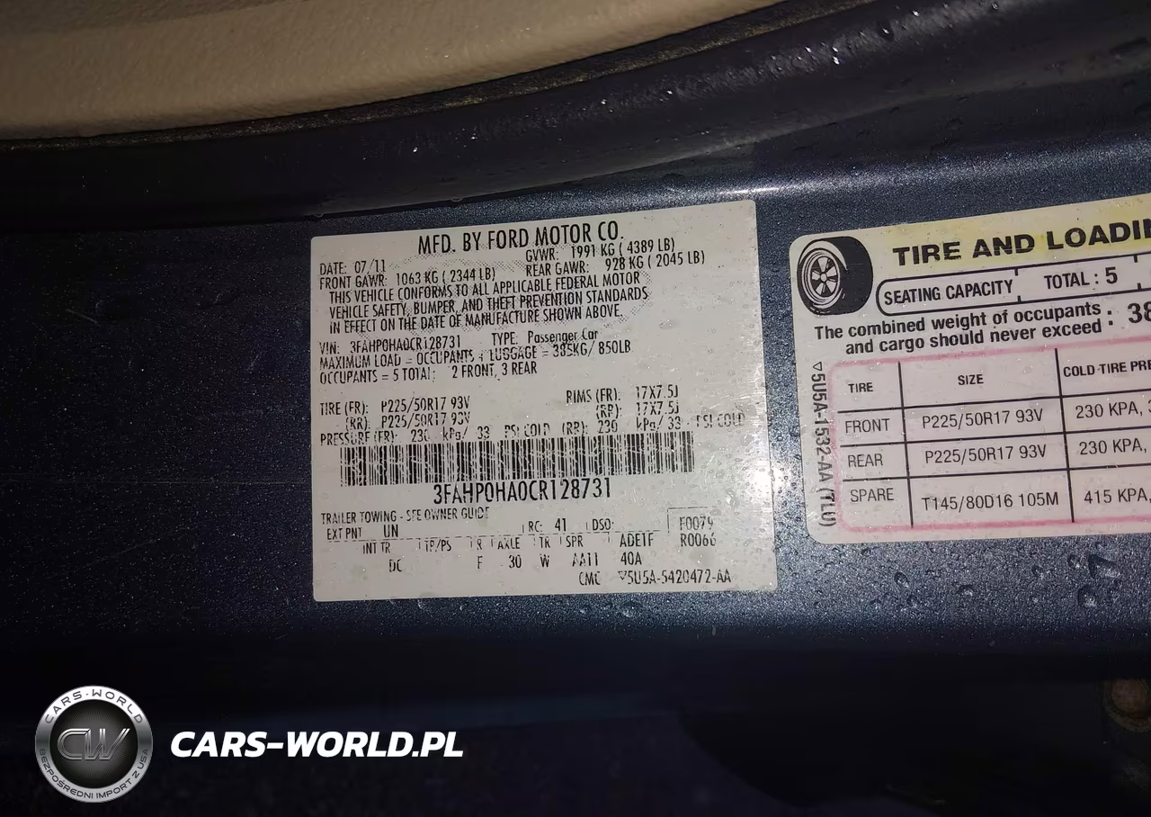 2012 Ford Fusion Se VIN:3FAHP0HA0CR128731 - 9