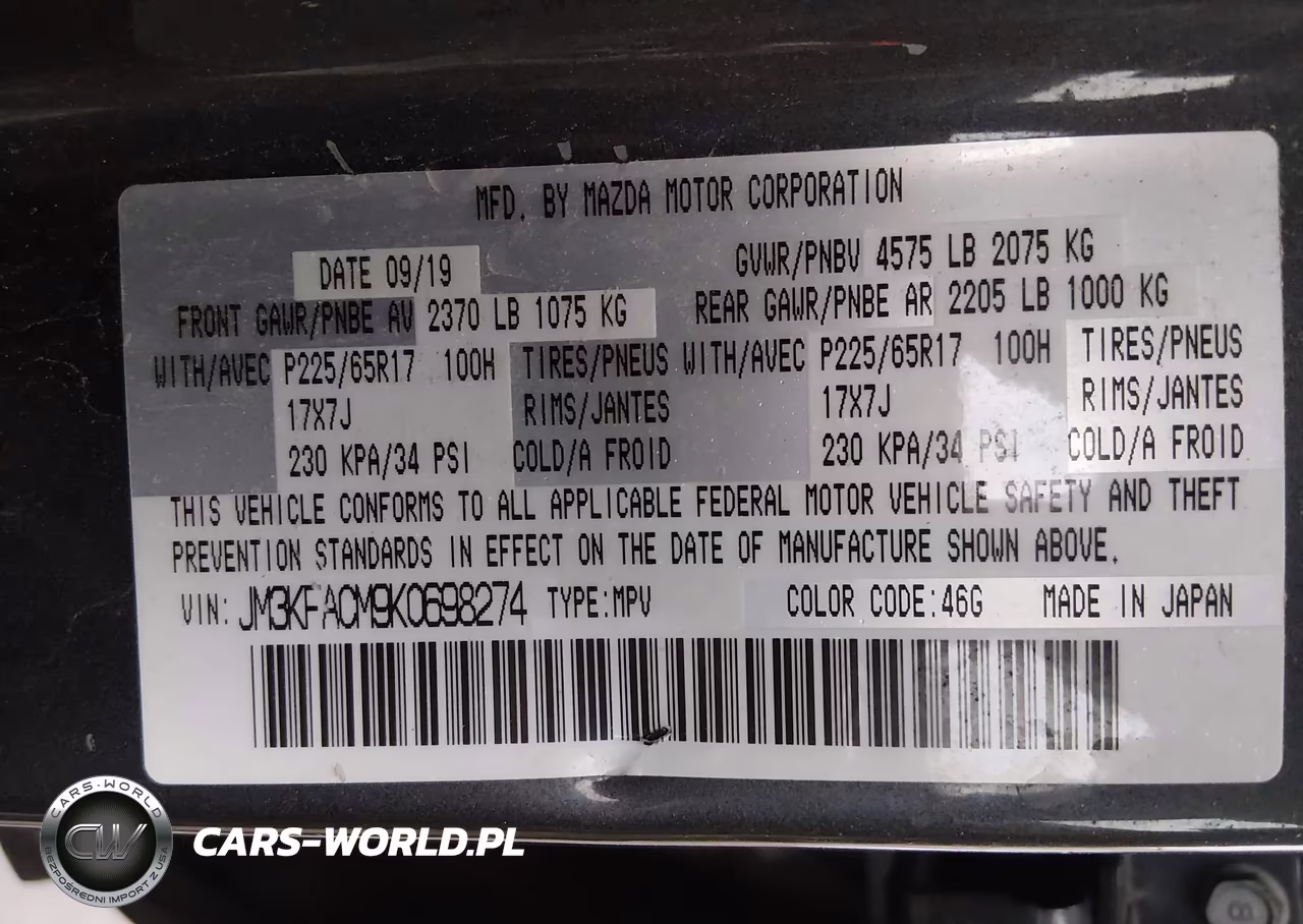 2019 Mazda Cx-5 Touring VIN:JM3KFACM9K0698274 - 9