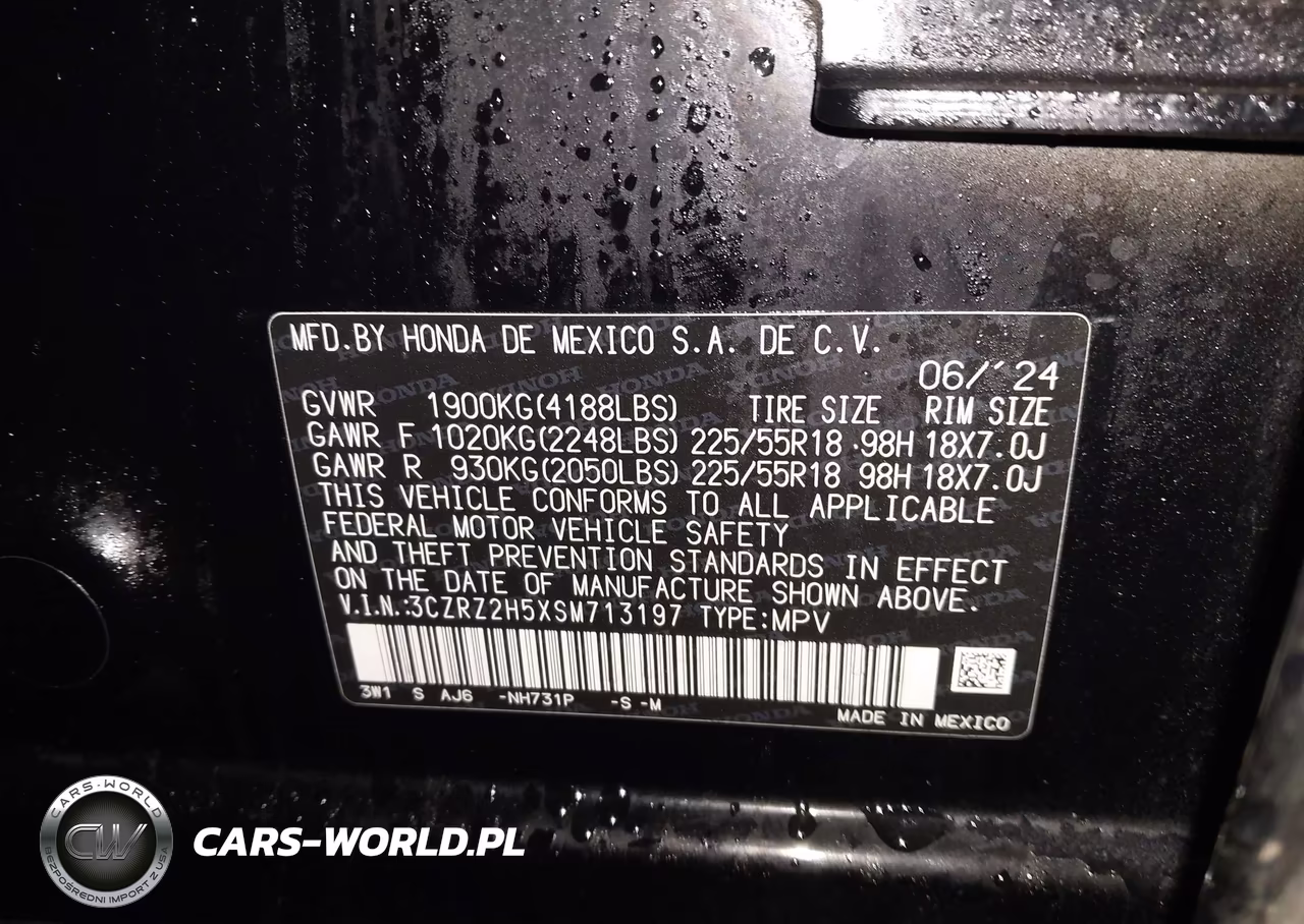 2025 Honda Hr-V Awd Sport VIN:3CZRZ2H5XSM713197 - 9