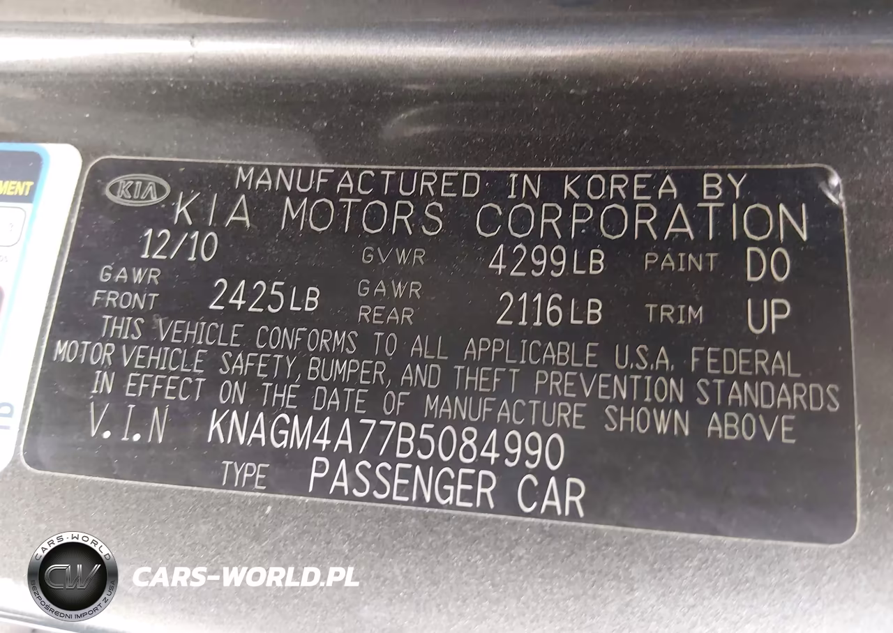 2011 Kia Optima Lx VIN:KNAGM4A77B5084990 - 9