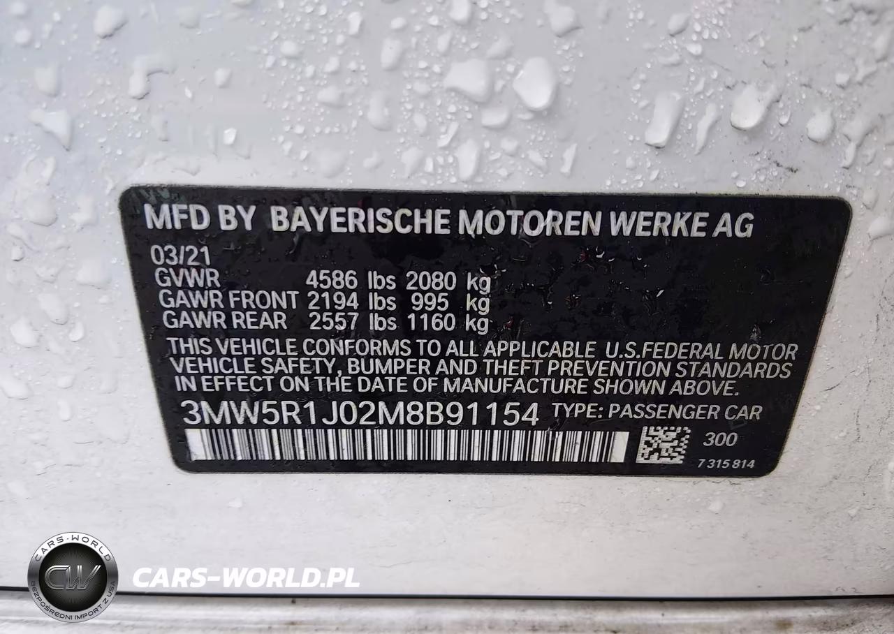 2021 BMW 330I VIN:3MW5R1J02M8B91154 - 9