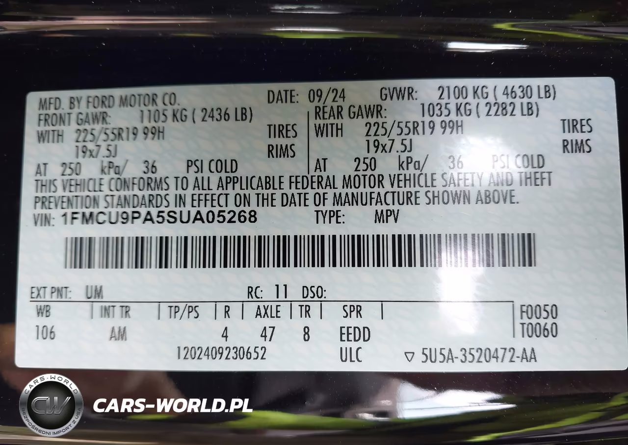2025 Ford Escape St-Line Elite VIN:1FMCU9PA5SUA05268 - 9