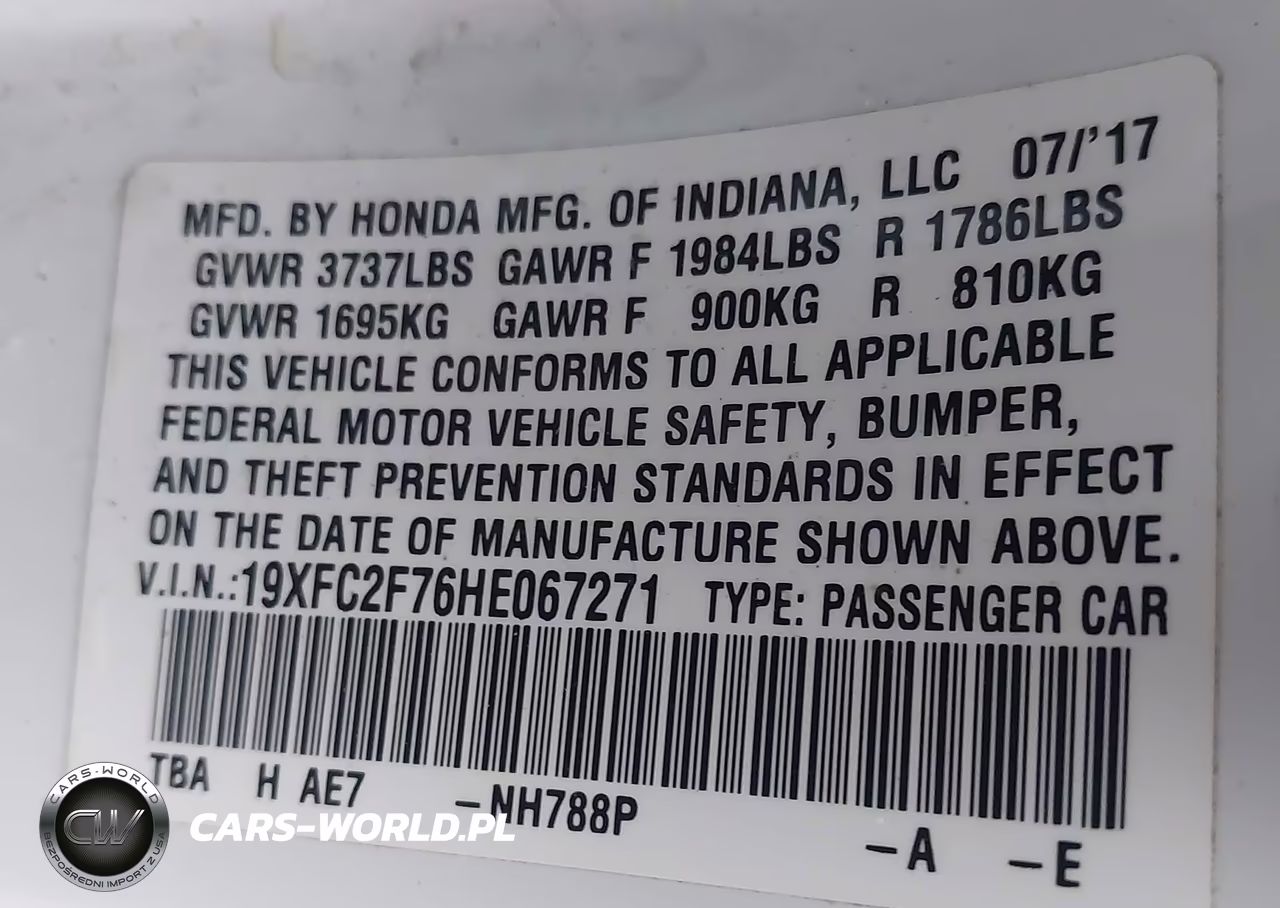 2017 Honda Civic Ex VIN:19XFC2F76HE067271 - 9