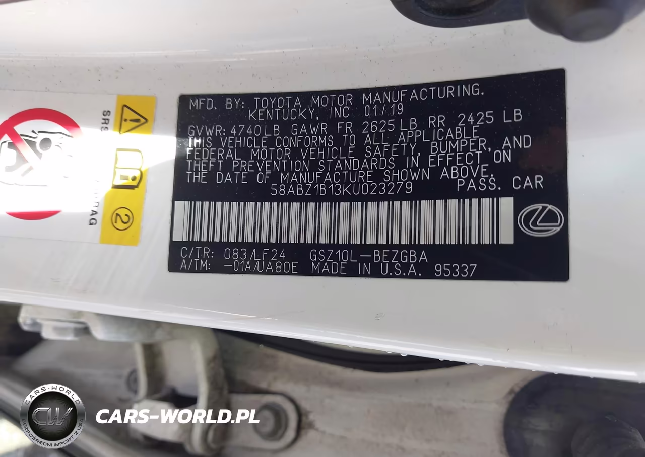 2019 Lexus Es 350 F Sport VIN:58ABZ1B13KU023279 - 9