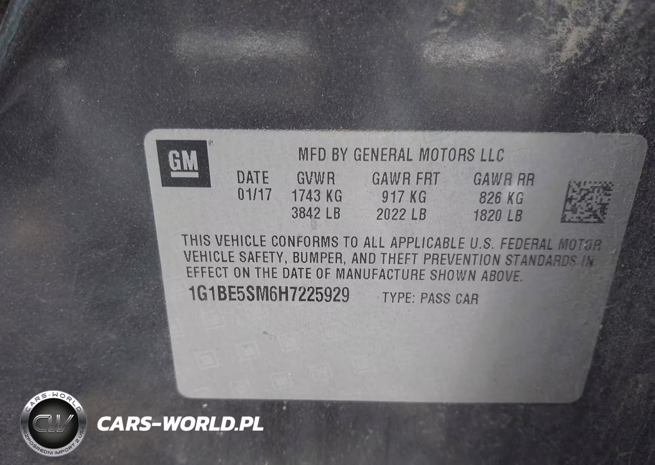 2017 Chevrolet Cruze Lt Auto VIN:1G1BE5SM6H7225929 - 9
