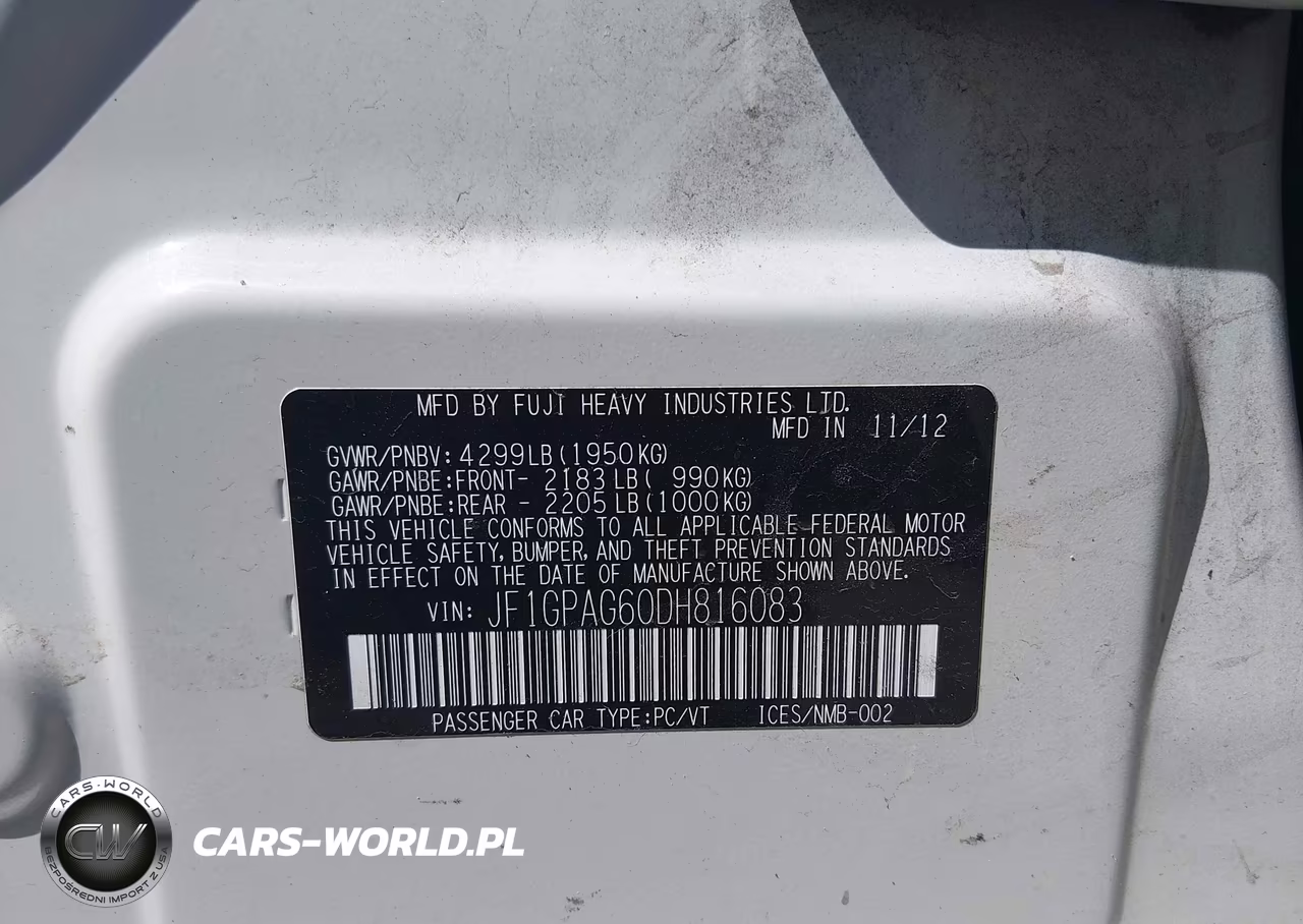 2013 Subaru Impreza 2.0I Limited VIN:JF1GPAG60DH816083 - 9