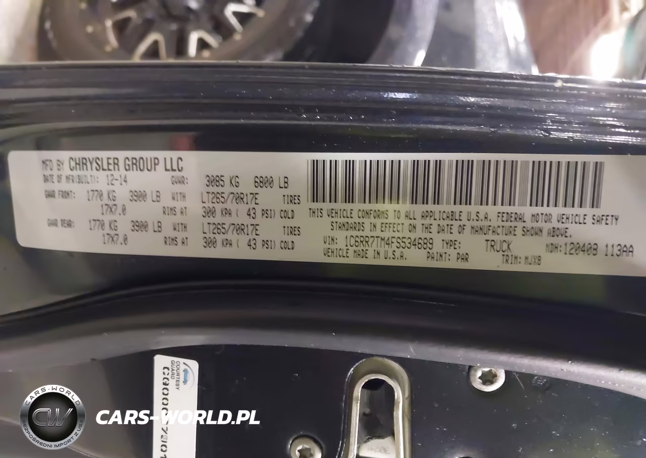 2015 Ram 1500 Outdoorsman VIN:1C6RR7TM4FS534689 - 9