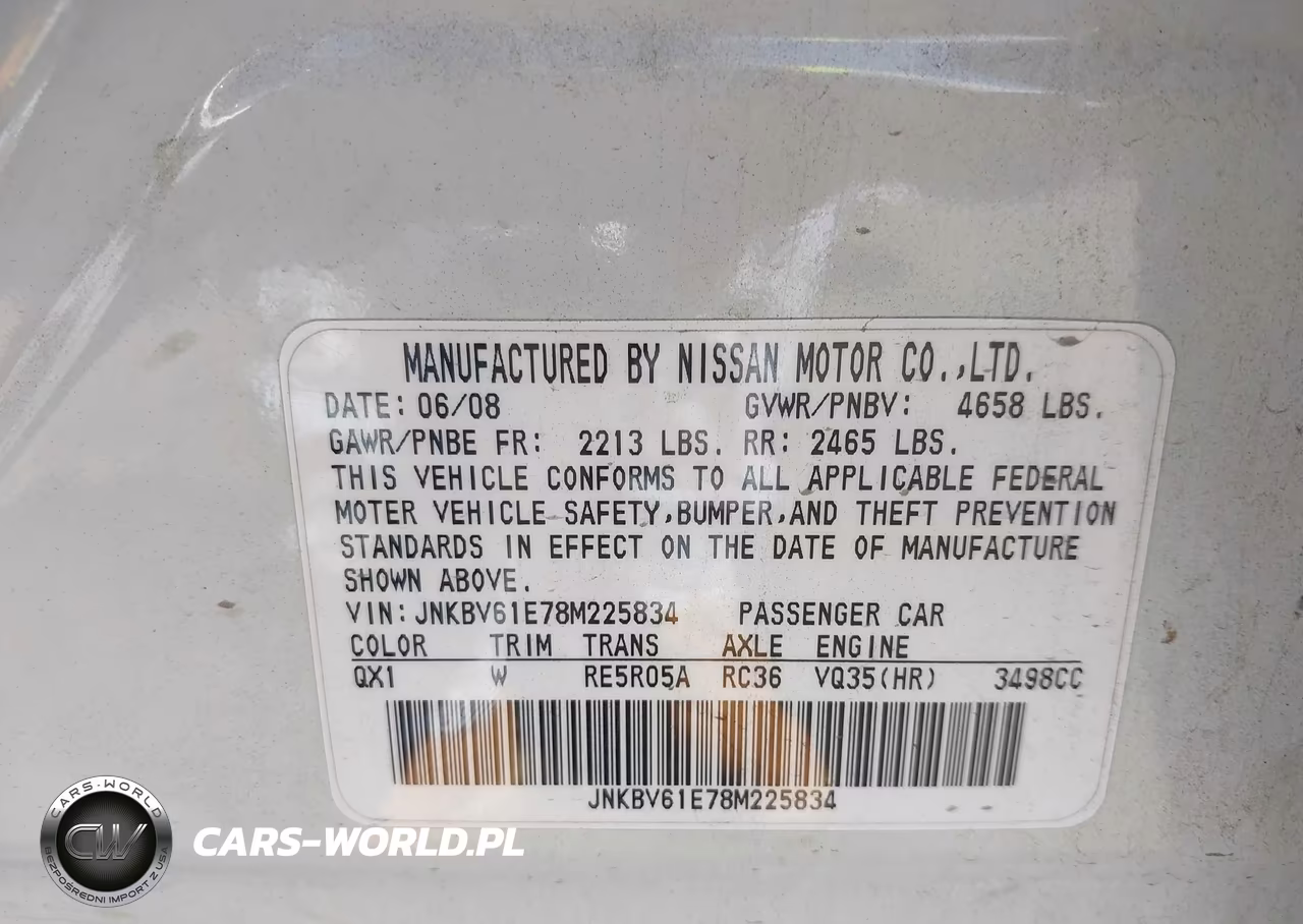 2008 Infiniti G35 Journey VIN:JNKBV61E78M225834 - 9