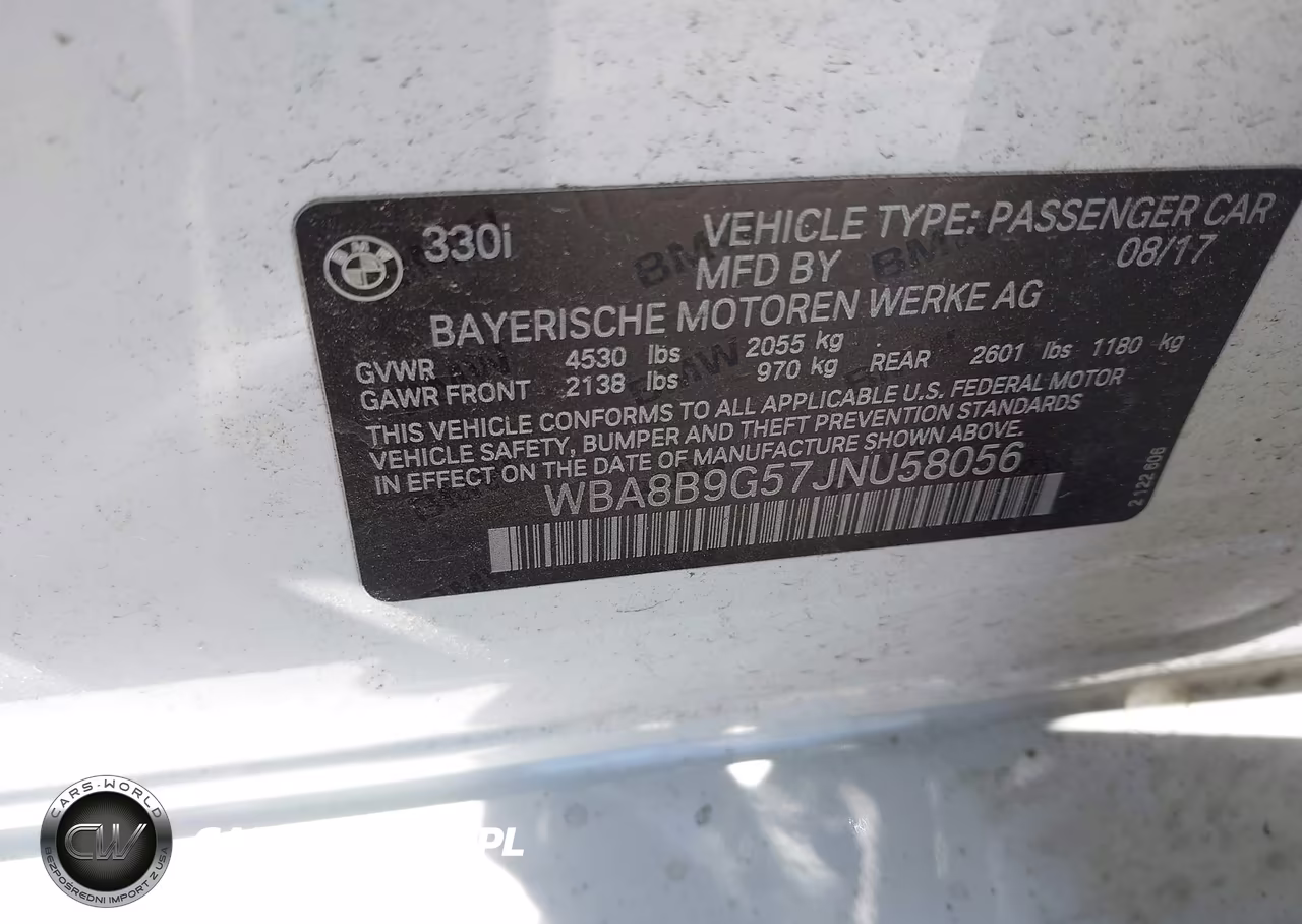 2018 BMW 330I VIN:WBA8B9G57JNU58056 - 9