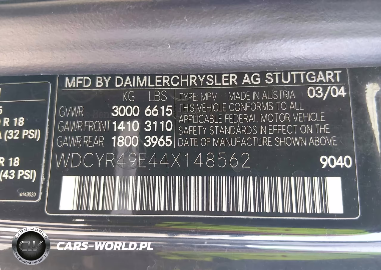 2004 Mercedes-Benz G 500 4Matic VIN:WDCYR49E44X148562 - 9