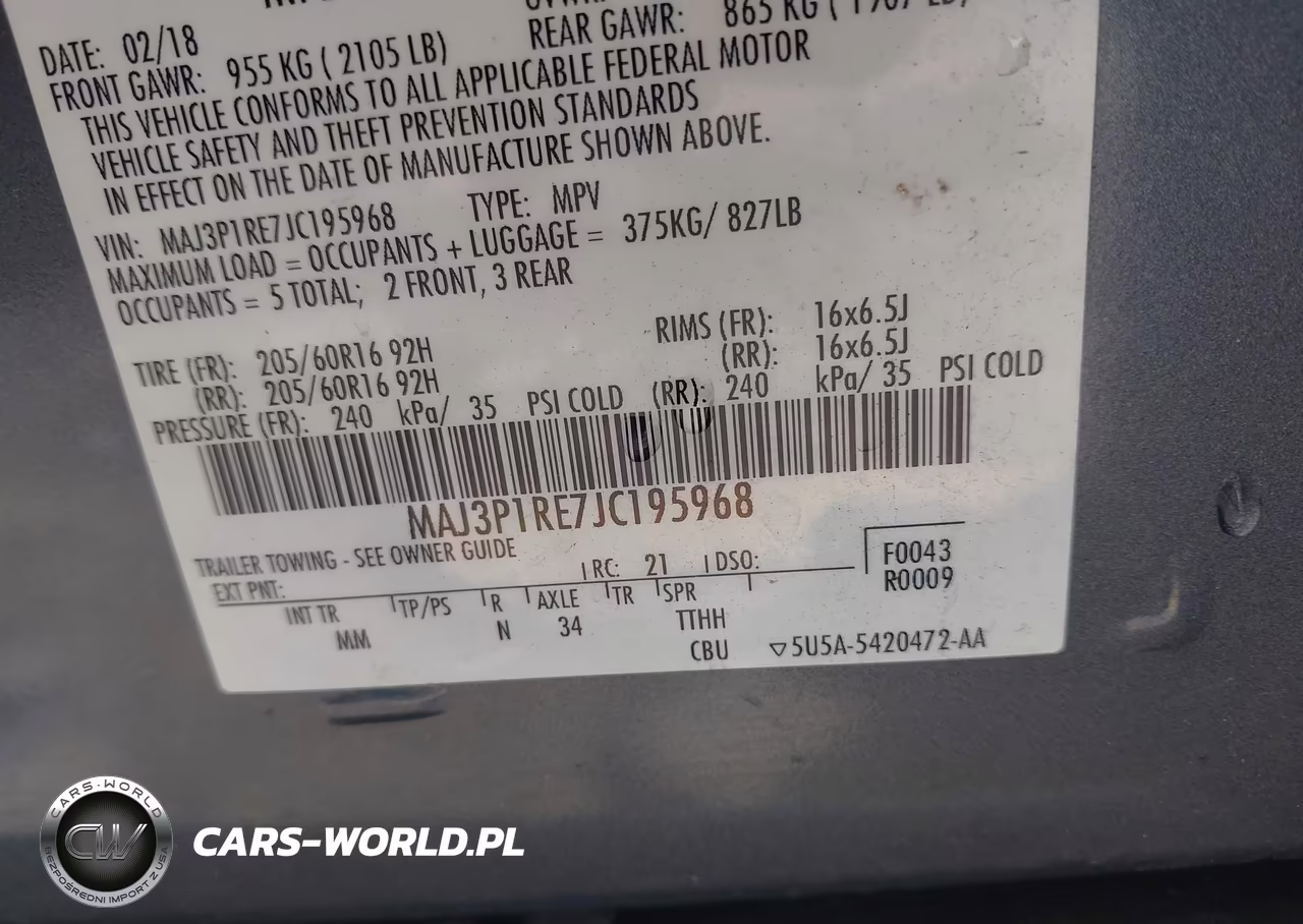 2018 Ford Ecosport S VIN:MAJ3P1RE7JC195968 - 9