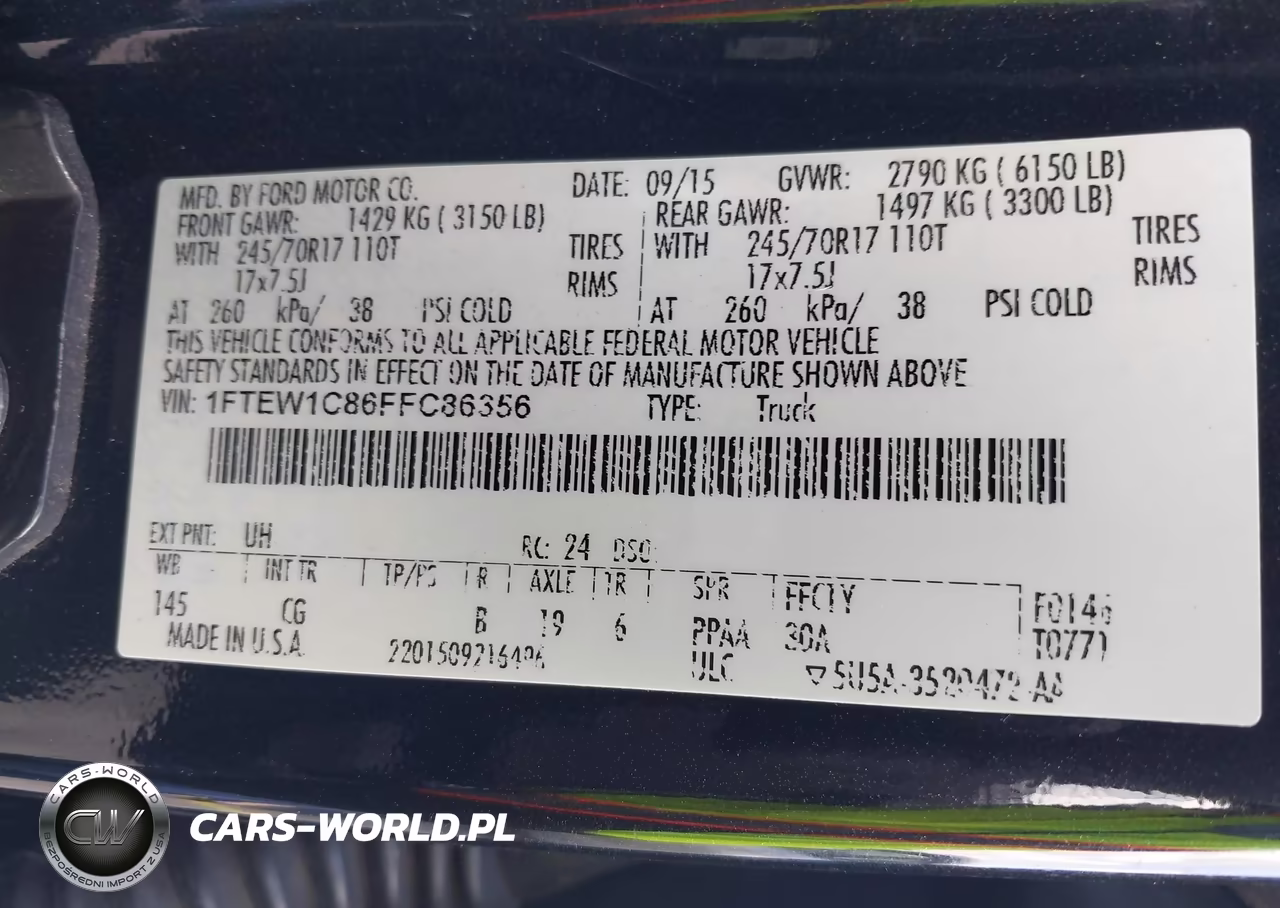 2015 Ford F-150 Xl VIN:1FTEW1C86FFC86356 - 9