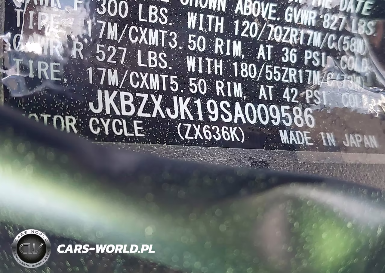 2025 Kawasaki Zx636 K VIN:JKBZXJK19SA009586 - 10
