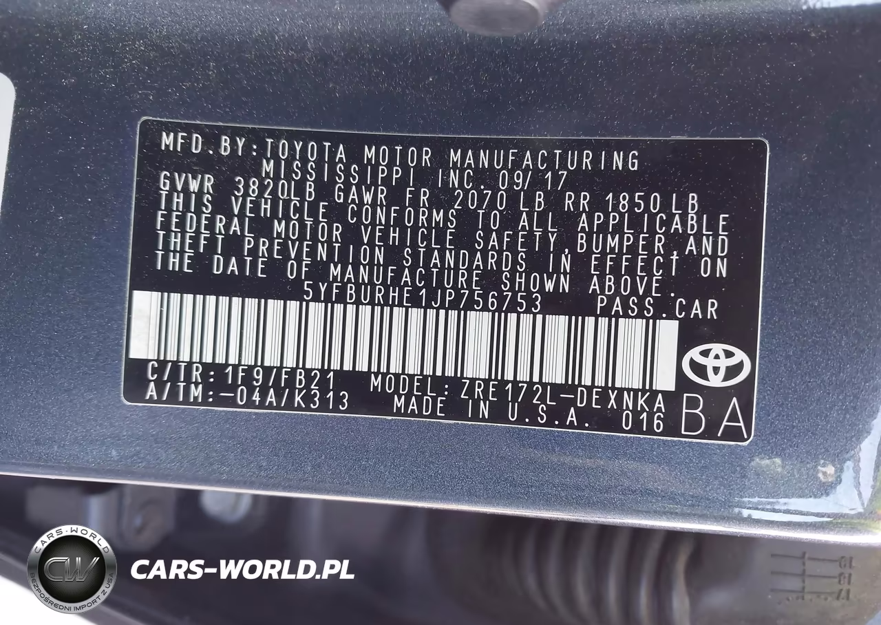 2018 Toyota Corolla Le VIN:5YFBURHE1JP756753 - 9
