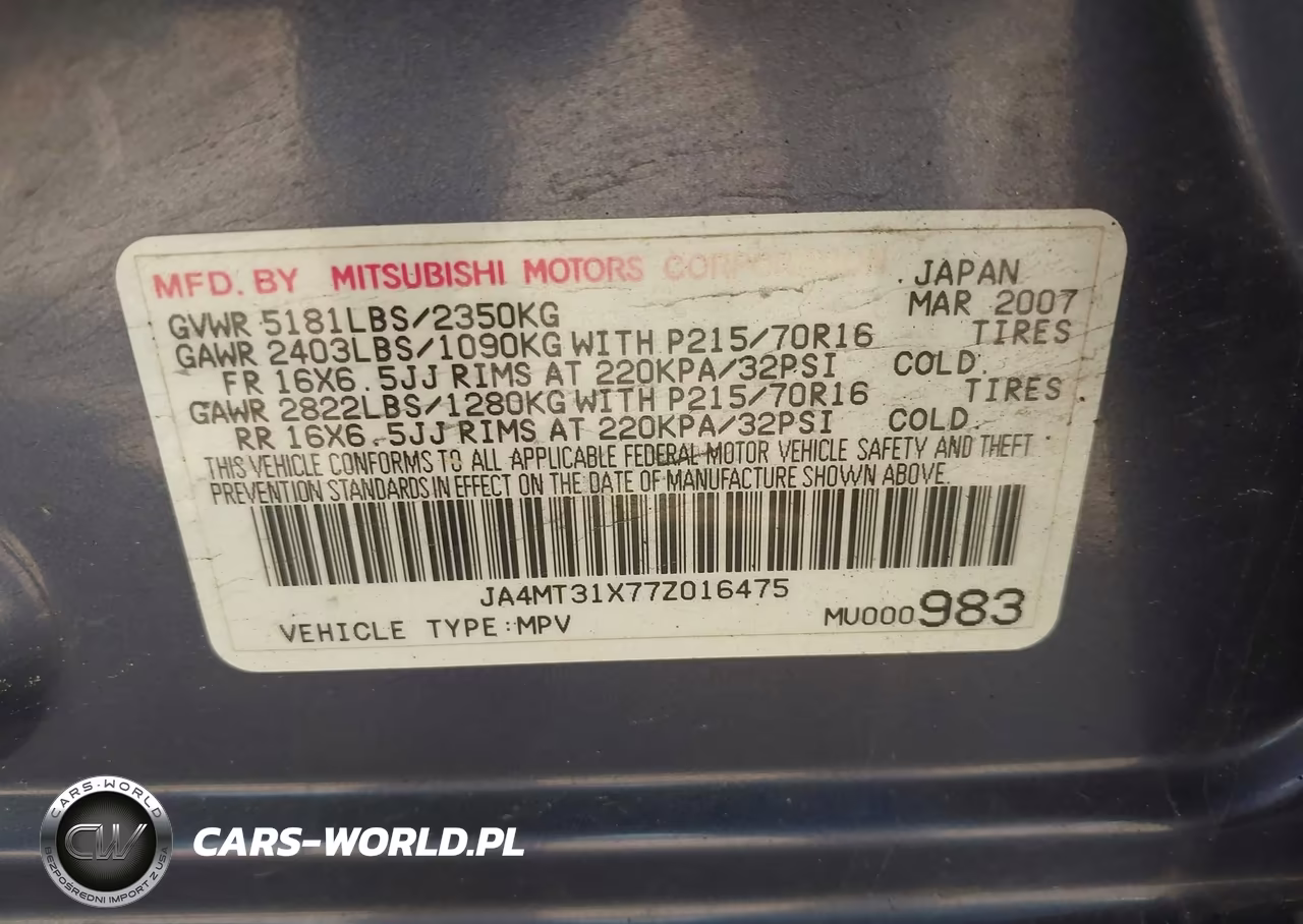2007 Mitsubishi Outlander Ls VIN:JA4MT31X77Z016475 - 9
