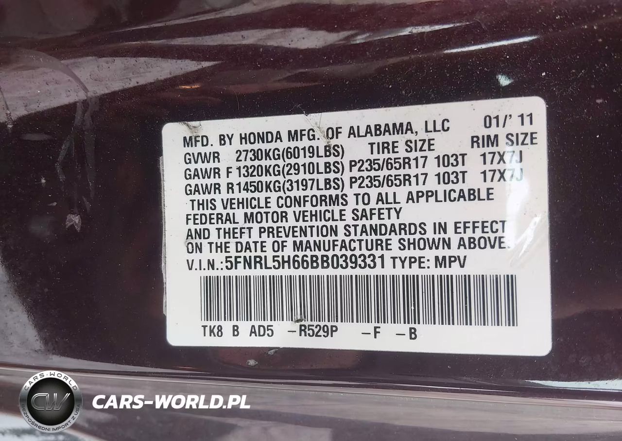 2011 Honda Odyssey Ex-L VIN:5FNRL5H66BB039331 - 9