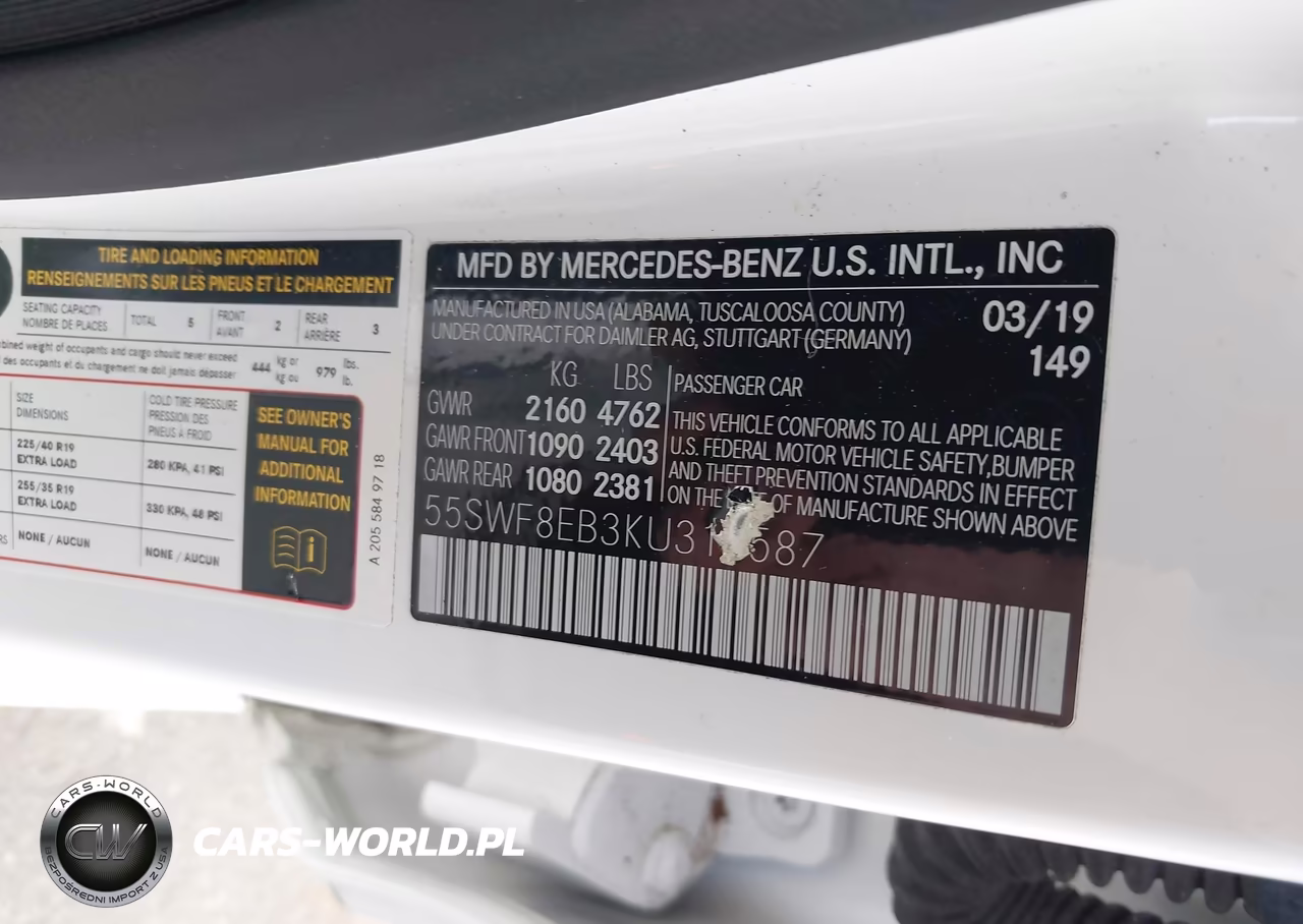 2019 Mercedes-Benz C 300 4Matic VIN:55SWF8EB3KU315587 - 9