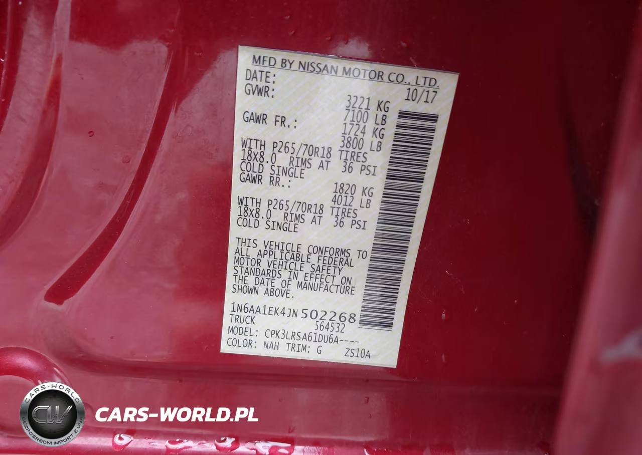 2018 Nissan Titan S VIN:1N6AA1EK4JN502268 - 9