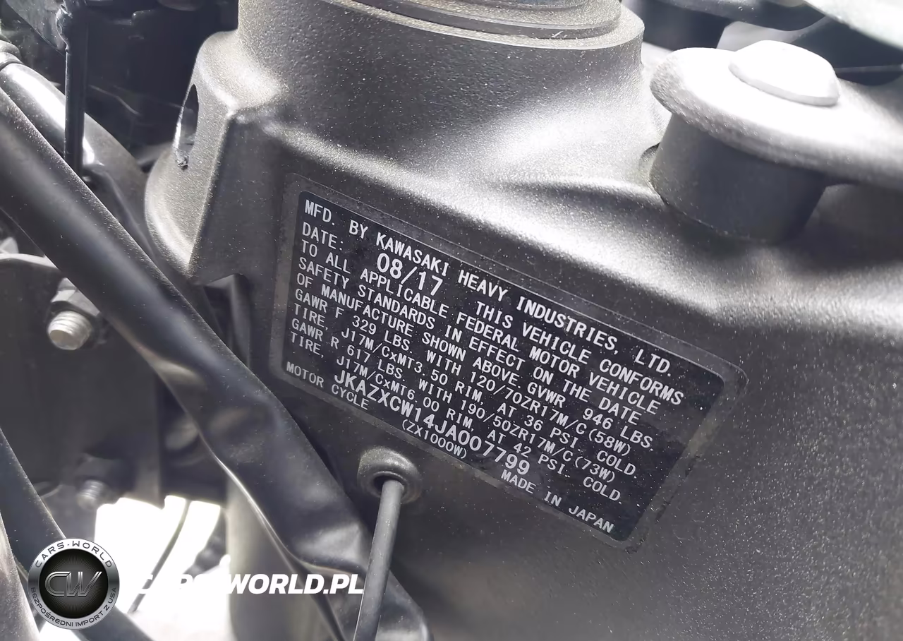 2018 Kawasaki Zx1000 W VIN:JKAZXCW14JA007799 - 10