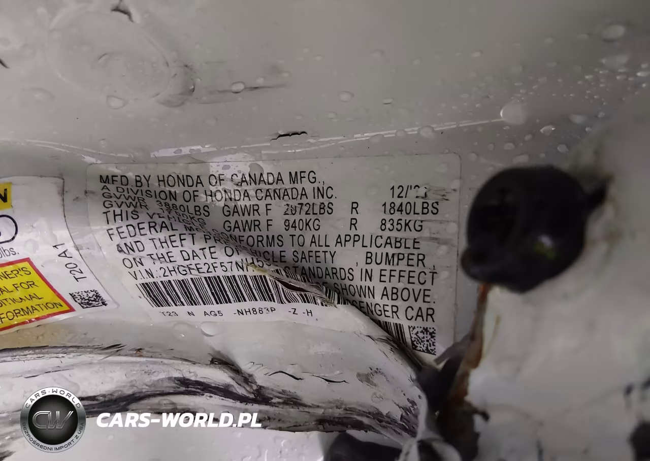 2022 Honda Civic Sport VIN:2HGFE2F57NH556689 - 9