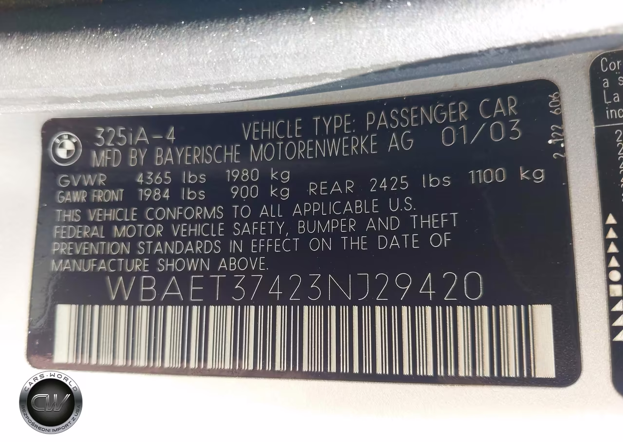 2003 BMW 325I VIN:WBAET37423NJ29420 - 9