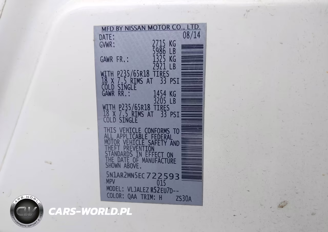 2014 Nissan Pathfinder Sv VIN:5N1AR2MN5EC722593 - 9