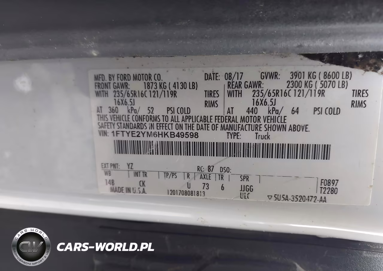 2017 Ford Transit-150 VIN:1FTYE2YM6HKB49598 - 9
