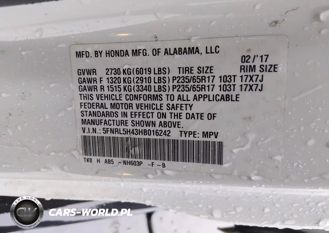 2017 Honda Odyssey Ex VIN:5FNRL5H43HB016242 - 9