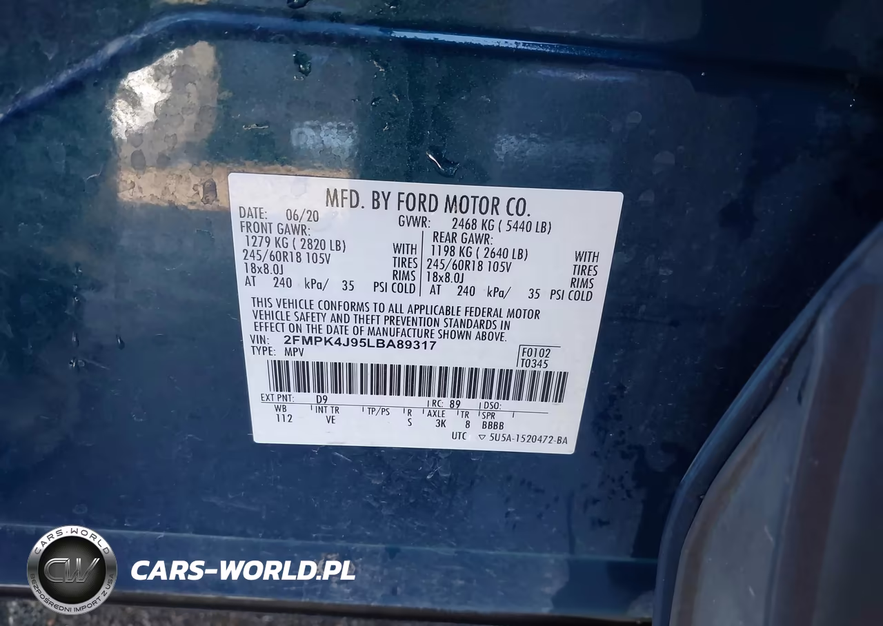 2020 Ford Edge Sel VIN:2FMPK4J95LBA89317 - 9